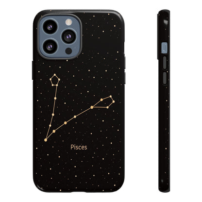 Pisces Zodiac Constellation Phone Case – Luxe Gold Celestial Cover