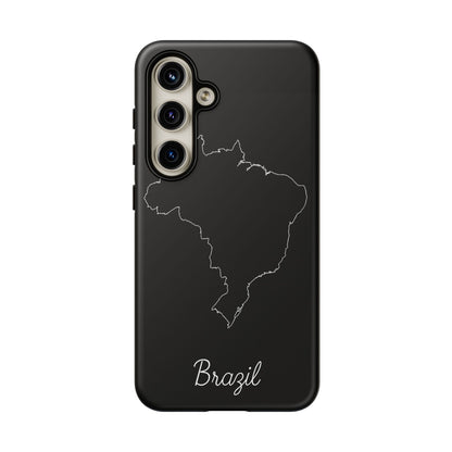 Brazil Outline Phone Case – Minimal Country Map Tough Case (iPhone, Samsung, Pixel)