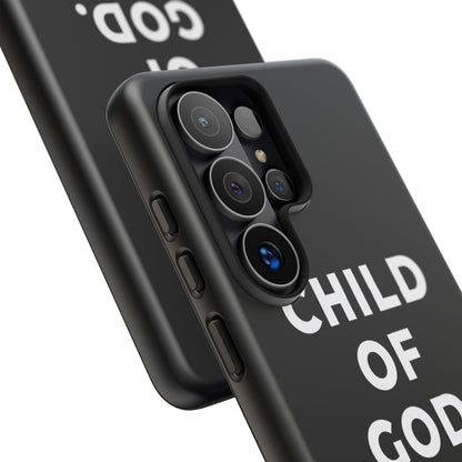 Child of God Phone Case Christian Black Aesthetic Cross Tough Cover
