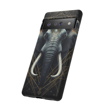 Elephant Mandala Phone Case – Black and Gold Spiritual Elephant Tough Protective Case
