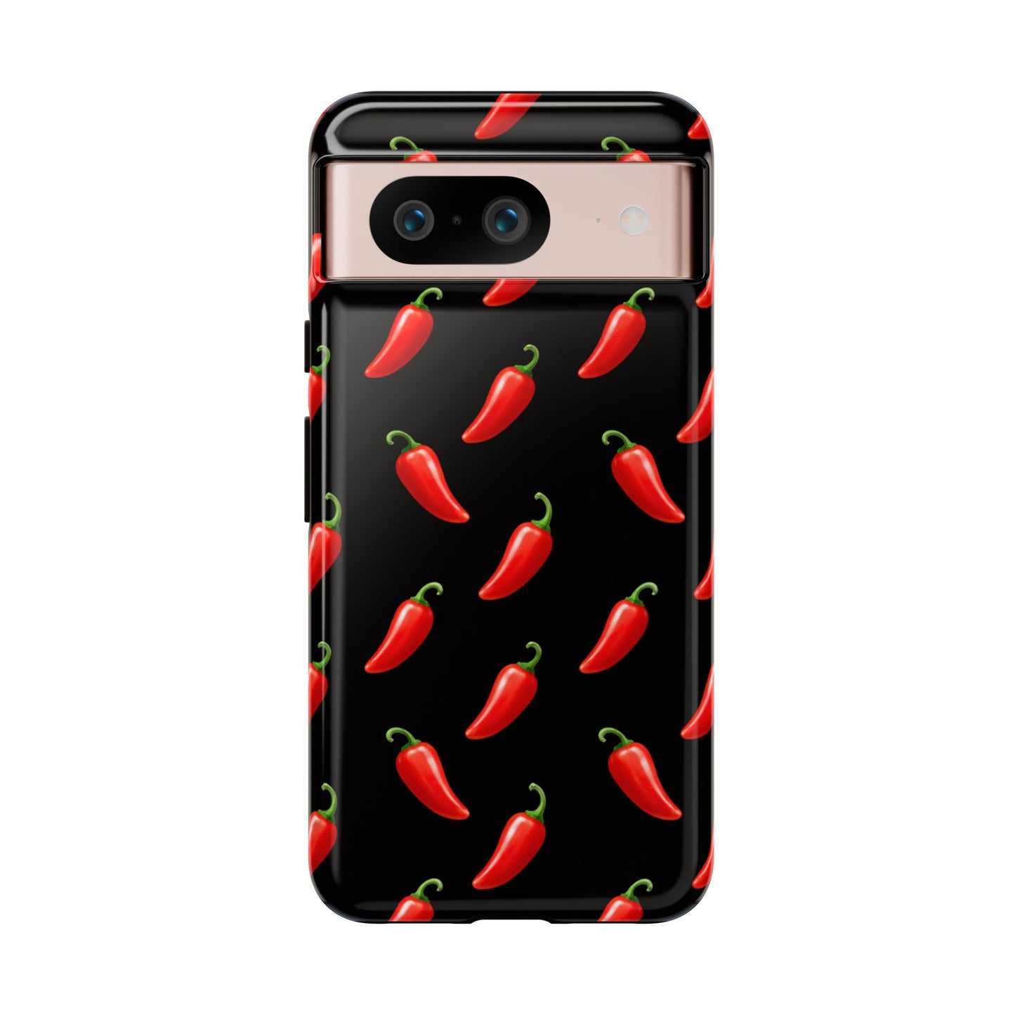 Spicy Chili Pepper Phone Case – Black Cute Hot Pepper Tough Cover for Iphone, Samsung Galaxy and Pixel