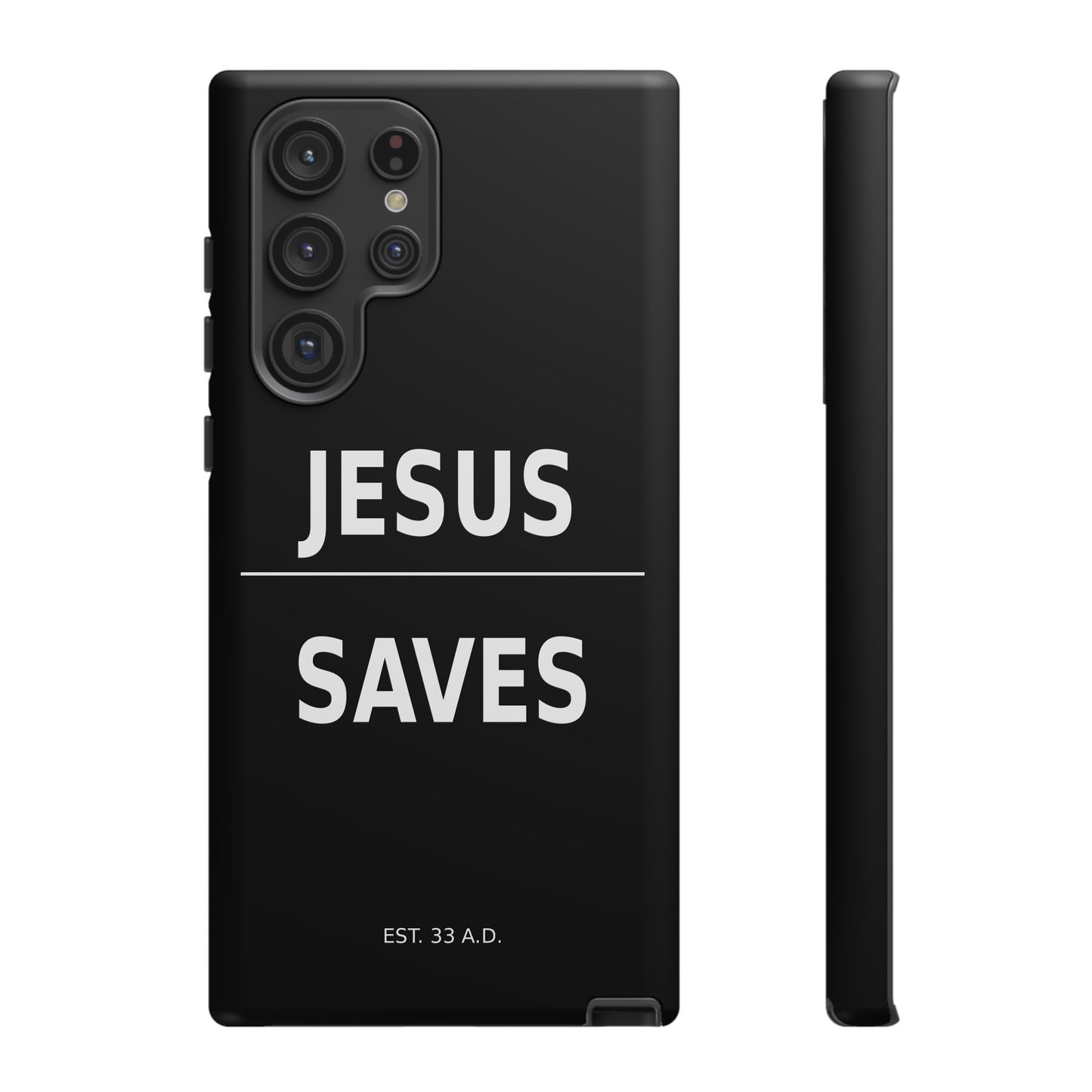 Jesus Saves Phone Case Christian Religious Minimalist Black Tough Cover