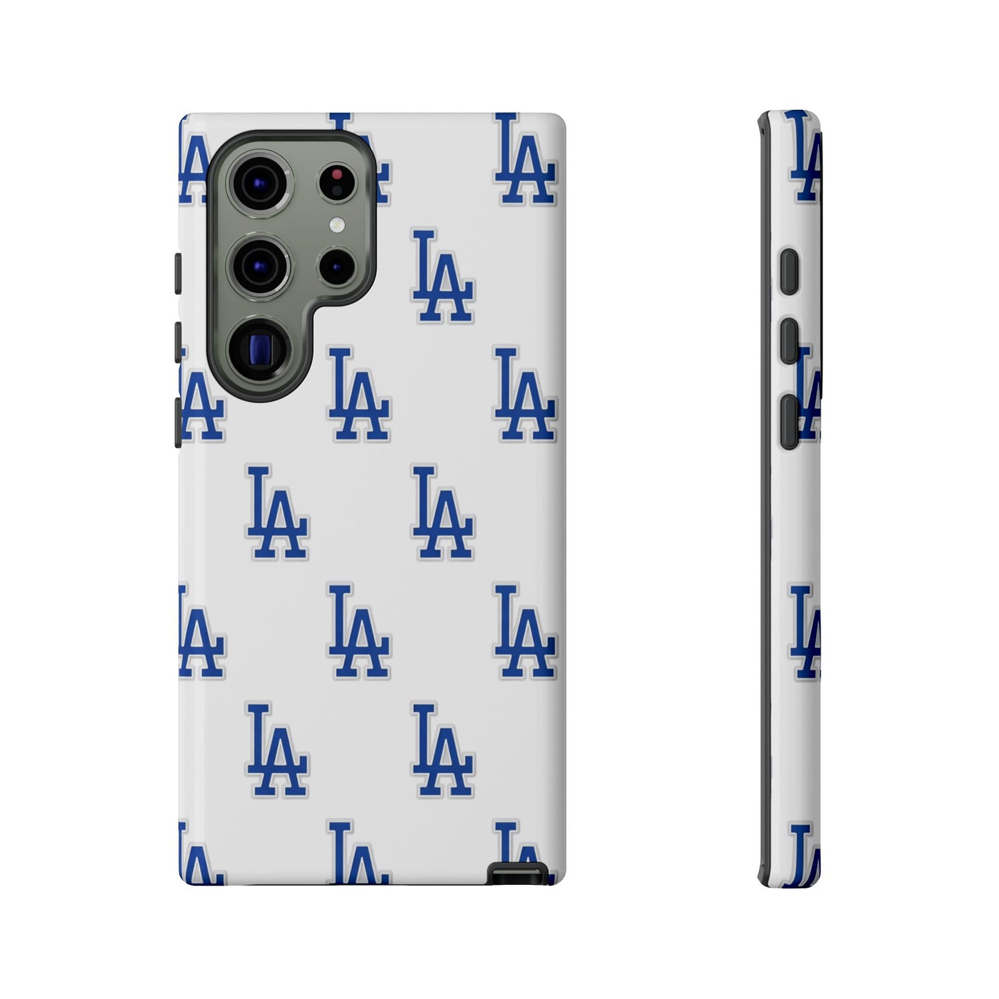 Blue LA Monogram Pattern Phone Case | Minimal Baseball Inspired Tough Cover