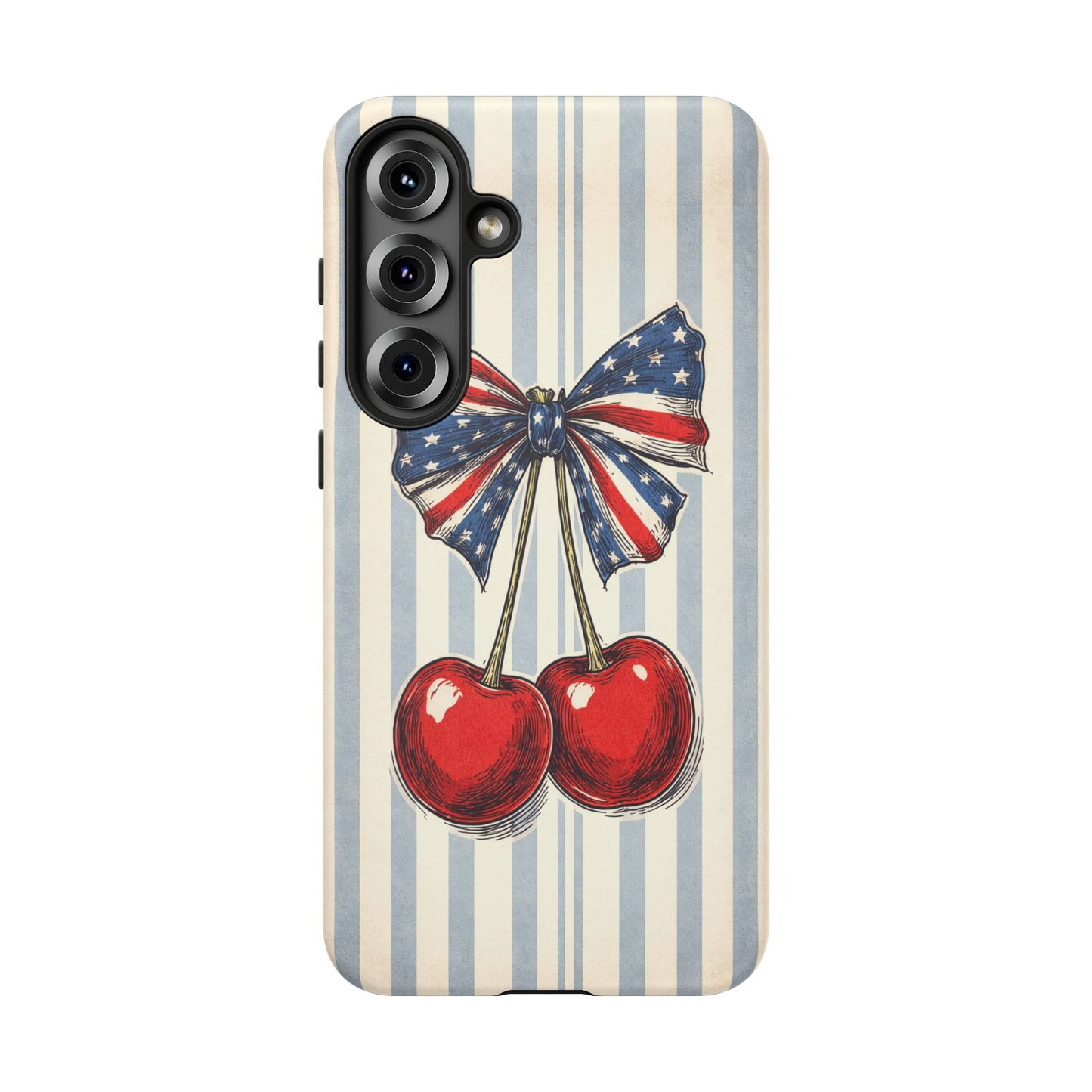 Patriotic Cherry Phone Case Americana Coquette Aesthetic iPhone Samsung