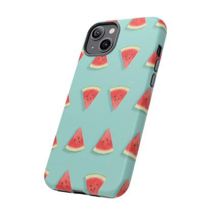 Watermelon Phone Case – Pastel Blue Summer Fruit Tough Case (iPhone, Samsung, Pixel)