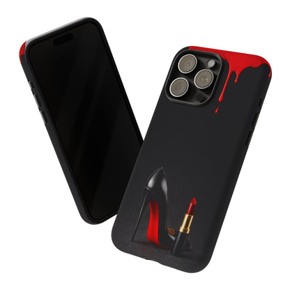 Dark Feminine Red Drip Phone Case – Gothic Glam Tough Cover