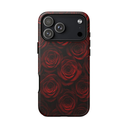 Dark Red Rose Phone Case – Gothic Floral Tough Case (iPhone, Samsung, Pixel)
