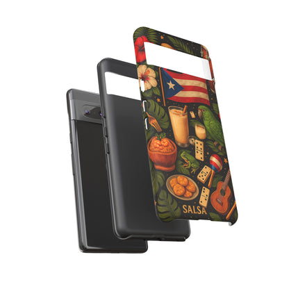 Puerto Rican Culture Phone Case | Boricua Icons Caribbean Aesthetic Tough Protective Case