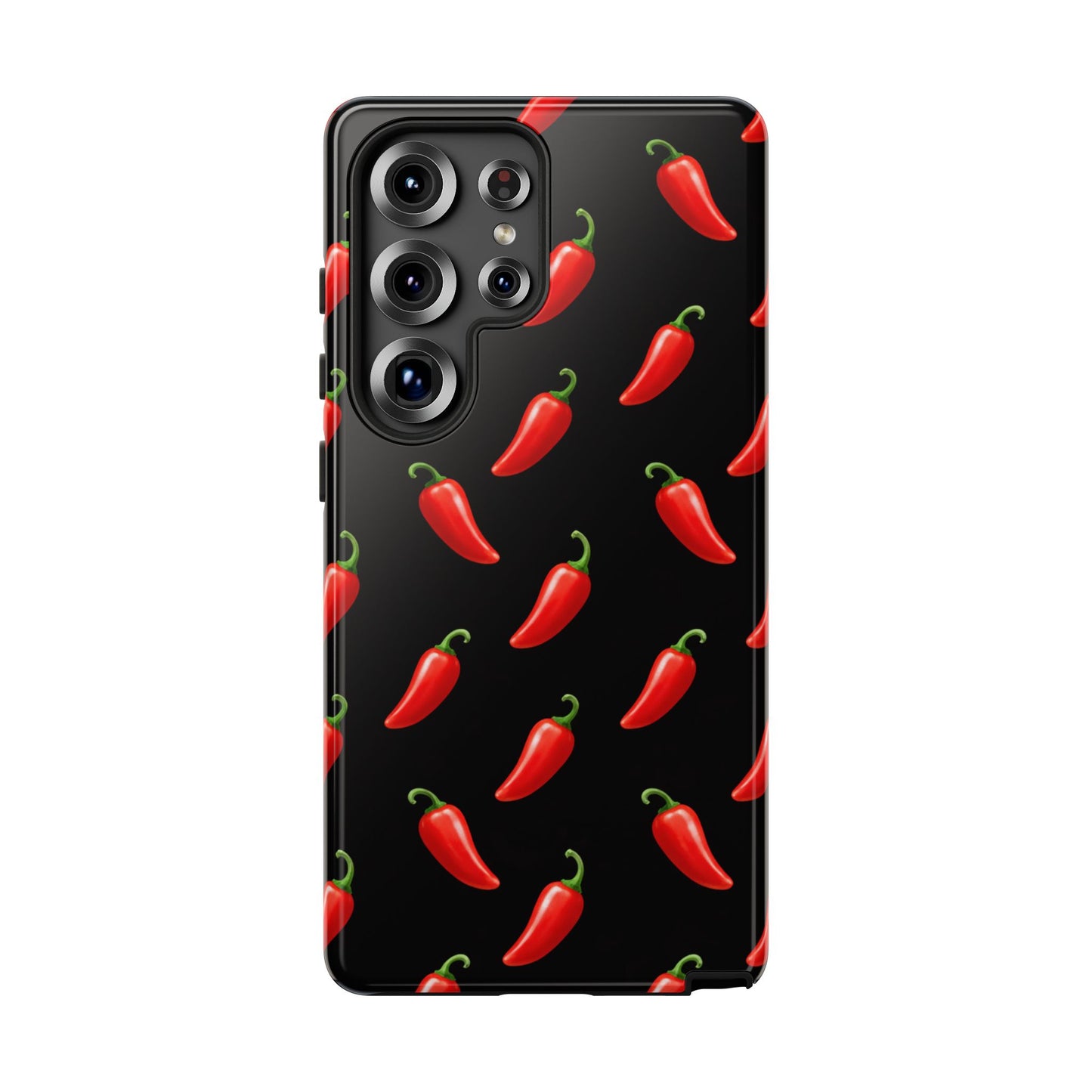 Spicy Chili Pepper Phone Case – Black Cute Hot Pepper Tough Cover for Iphone, Samsung Galaxy and Pixel
