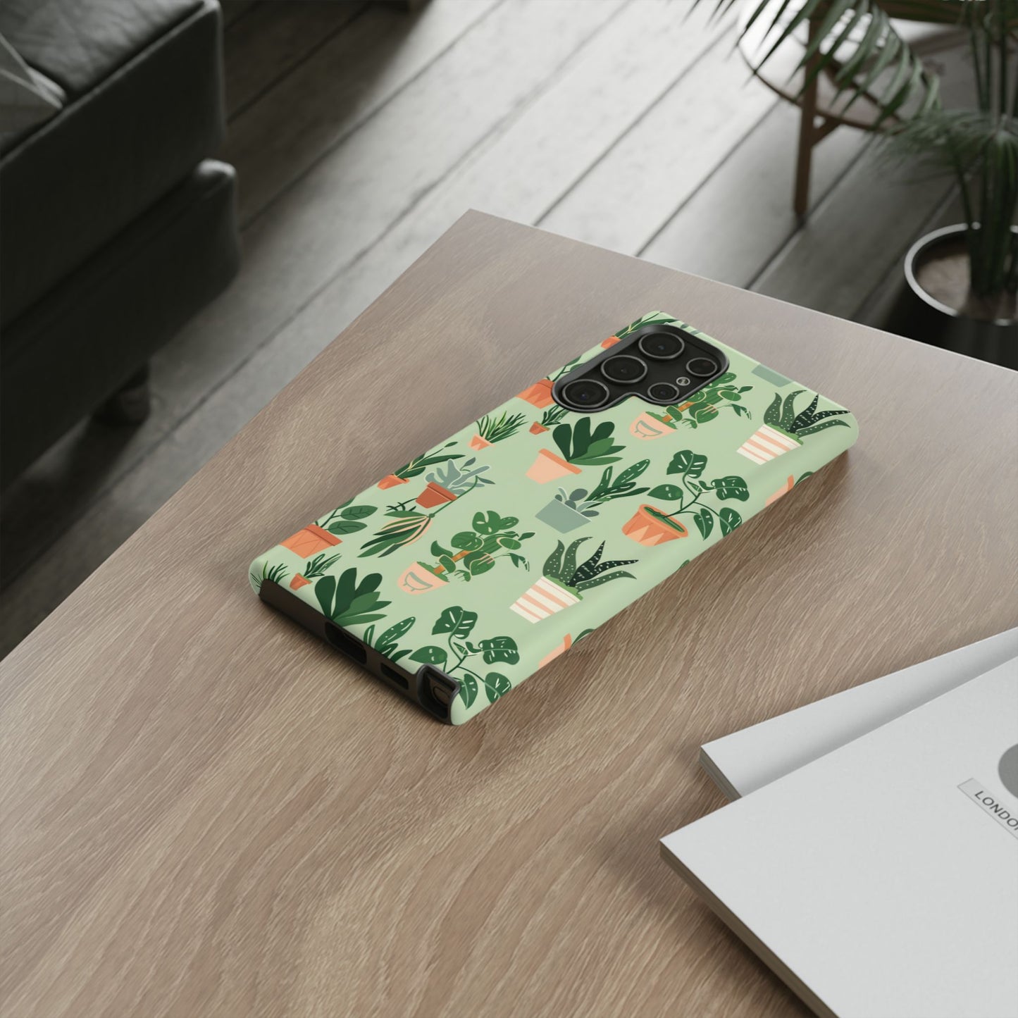 Plant Lover Phone Case | Cute Potted Plants Pattern | Botanical Aesthetic Tough Case