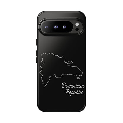 Dominican Republic Outline Phone Case – Minimal Country Map Tough Case (iPhone, Samsung, Pixel)