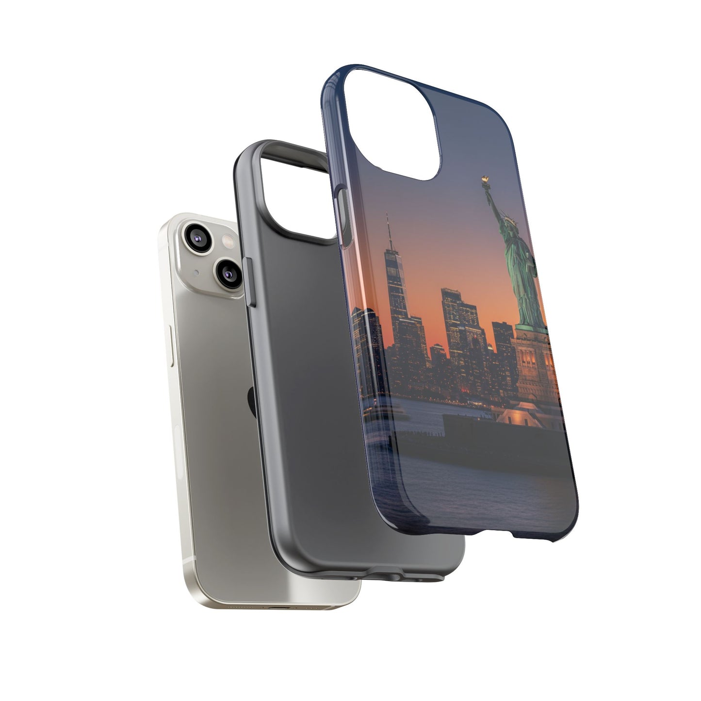 Statue of Liberty Sunset Phone Case – New York City Skyline Travel Aesthetic Tough Case