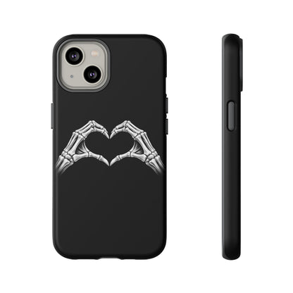 Skeleton Hands Heart Phone Case | Gothic Black Protective Cover