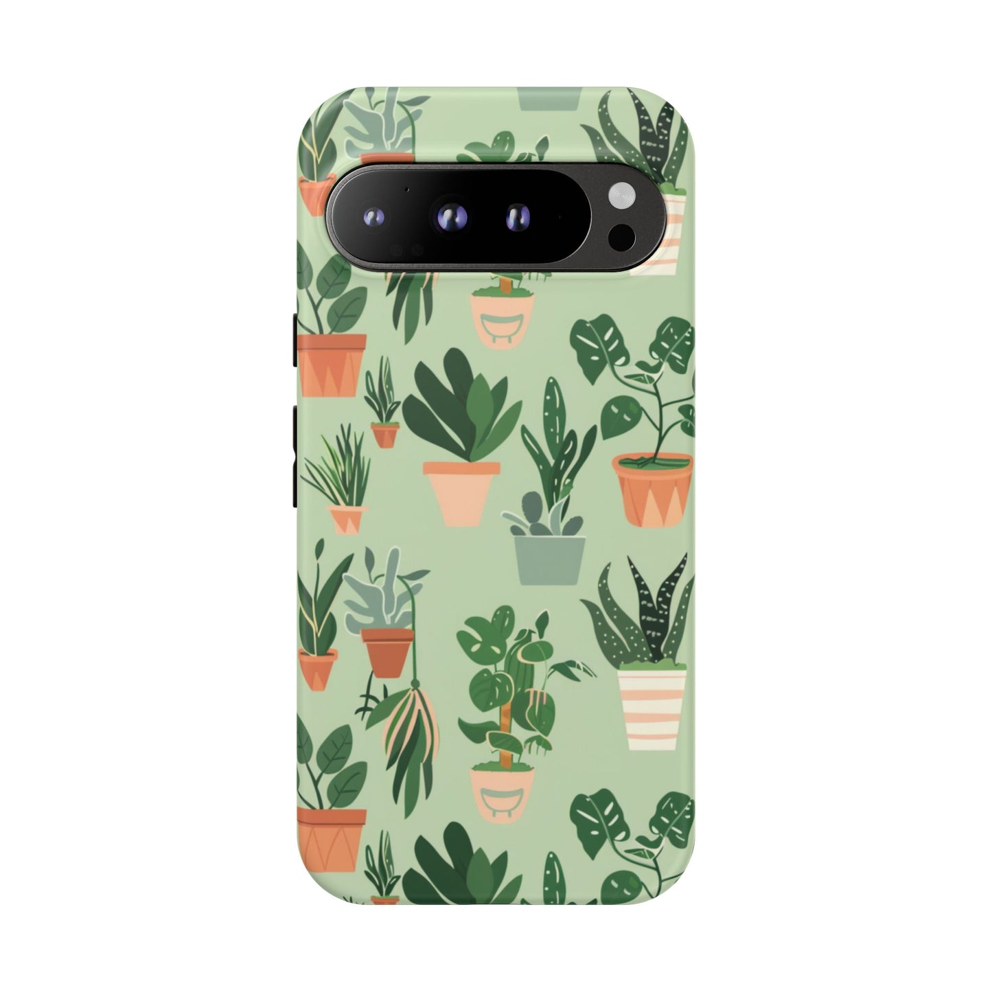 Plant Lover Phone Case | Cute Potted Plants Pattern | Botanical Aesthetic Tough Case