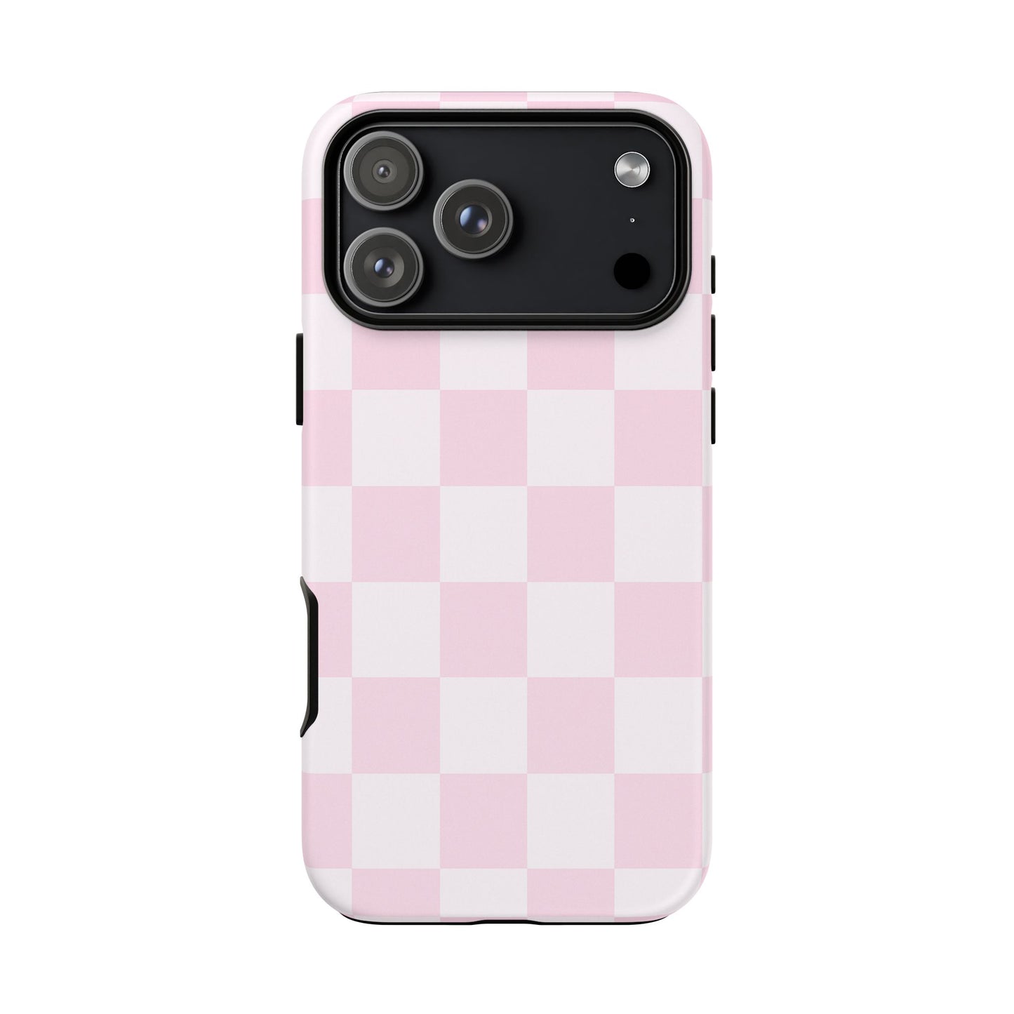 Light Pink Checkerboard Phone Case | Pastel Aesthetic Checkered iPhone & Samsung Tough Case