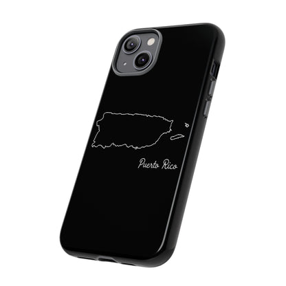 Puerto Rico Outline Phone Case – Minimal Country Map Tough Case (iPhone, Samsung, Pixel)