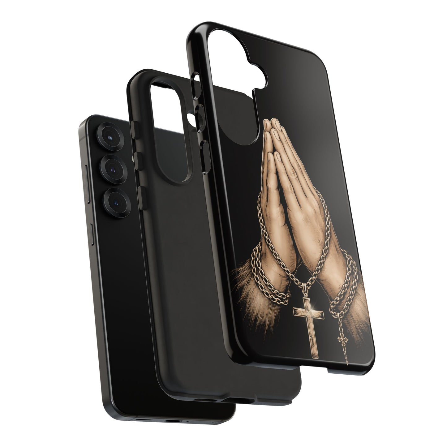 Praying Hands Cross Phone Case – Christian Faith Scripture Cover