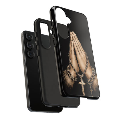 Praying Hands Cross Phone Case – Christian Faith Scripture Cover