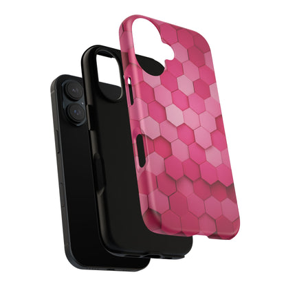 Hot Pink Hexagon Phone Case | Honeycomb Geometric Aesthetic | Cute Pink iPhone & Samsung Tough Protective Case