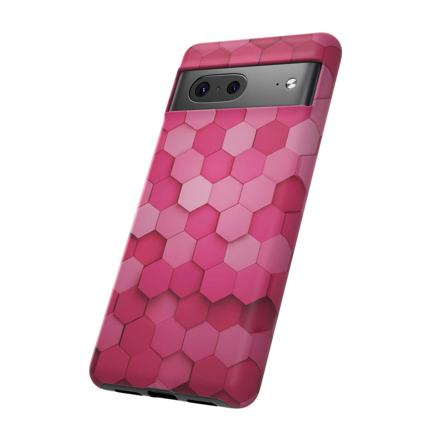 Hot Pink Hexagon Phone Case | Honeycomb Geometric Aesthetic | Cute Pink iPhone & Samsung Tough Protective Case