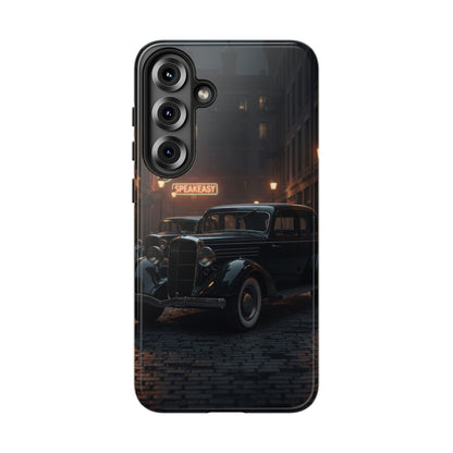 Vintage Classic Car Phone Case | Retro Noir Aesthetic | 1930s Street Scene Tough Case for iPhone & Samsung