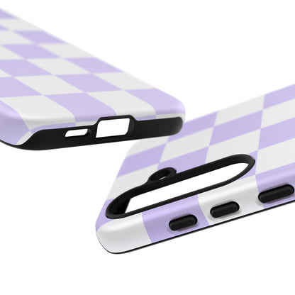 Lavender Checkerboard Phone Case | Pastel Aesthetic Checkered iPhone & Samsung Tough Case
