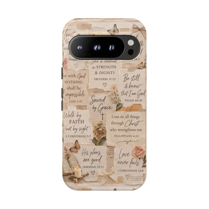 Christian Bible Verse Phone Case | Faith Scripture Aesthetic Floral Christian Case
