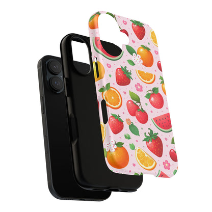Fruit Phone Case – Tough Shockproof, Strawberry Cherry Citrus Summer Design for Iphone, Samsung Galaxy and Pixel