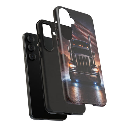 Semi Truck Phone Case American Flag Big Rig Trucker Gift iPhone Samsung
