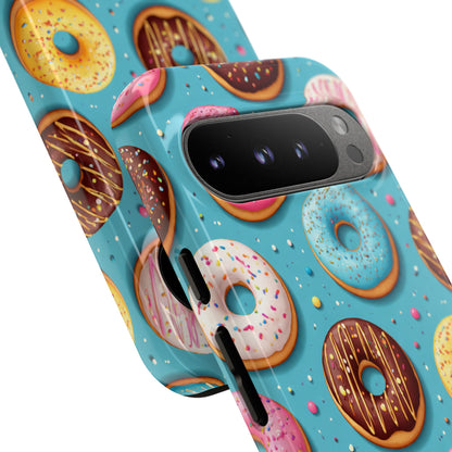 Cute Donut Pattern Phone Case – Colorful Sprinkles Dessert Design for Iphone, Samsung Galaxy and Pixel