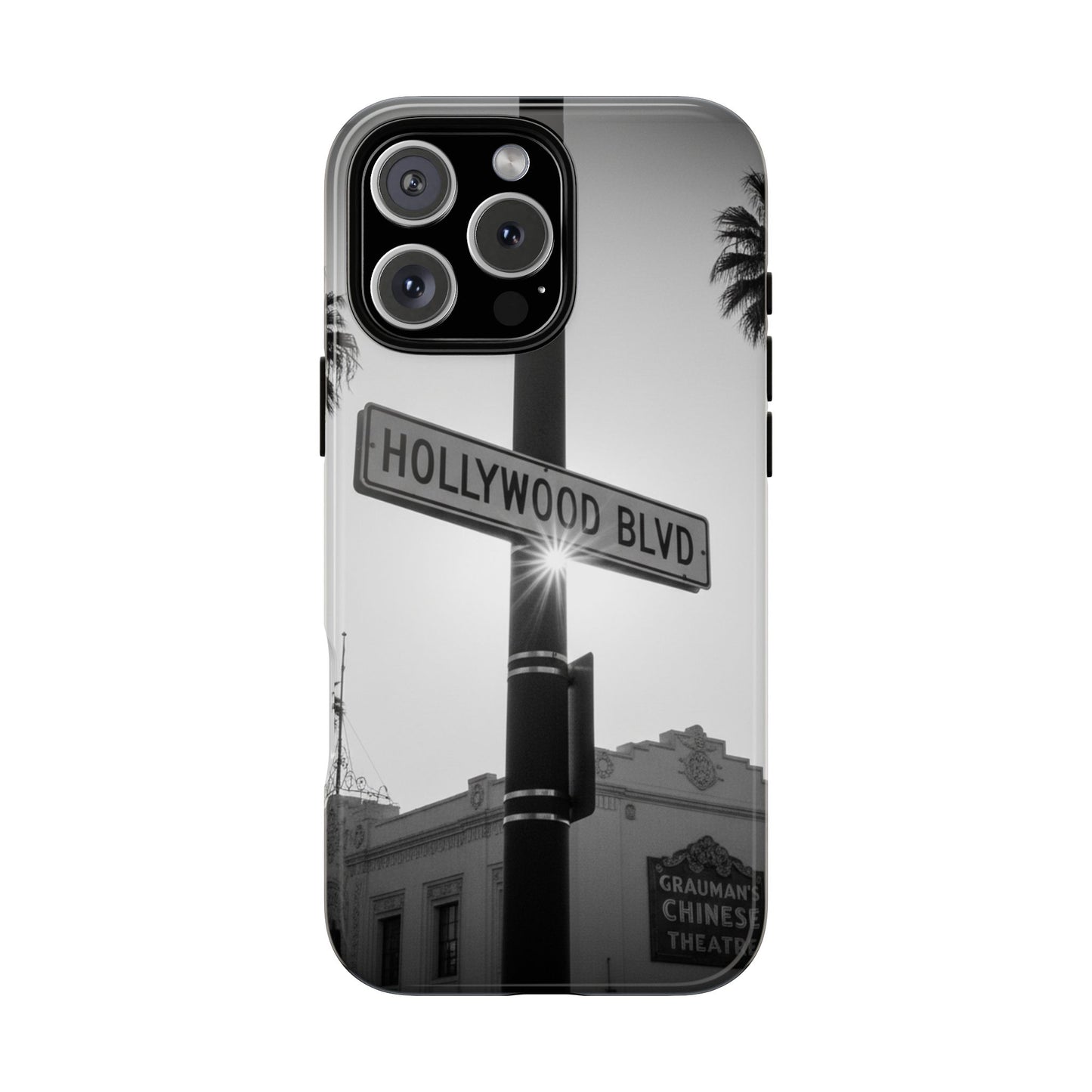 Hollywood Blvd Phone Case | Vintage Los Angeles Street Sign | Black & White LA Aesthetic
