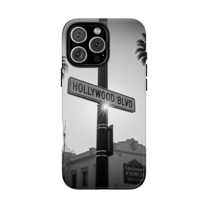 Hollywood Blvd Phone Case | Vintage Los Angeles Street Sign | Black & White LA Aesthetic