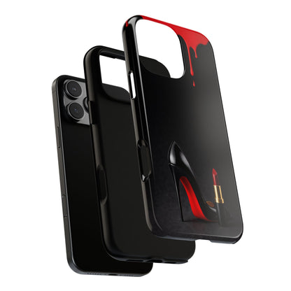 Dark Feminine Red Drip Phone Case – Gothic Glam Tough Cover