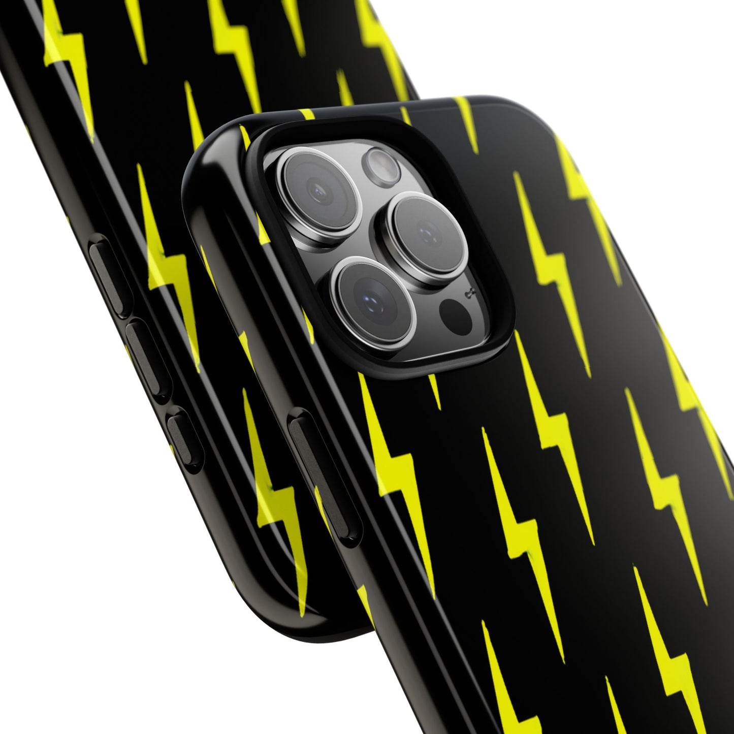 Yellow Lightning Bolt Tough Phone Case | Bold Electric Pattern Case for Iphone, Samsung Galaxy and Pixel