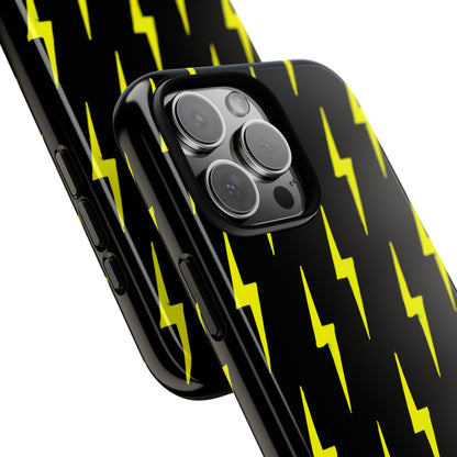 Yellow Lightning Bolt Tough Phone Case | Bold Electric Pattern Case for Iphone, Samsung Galaxy and Pixel