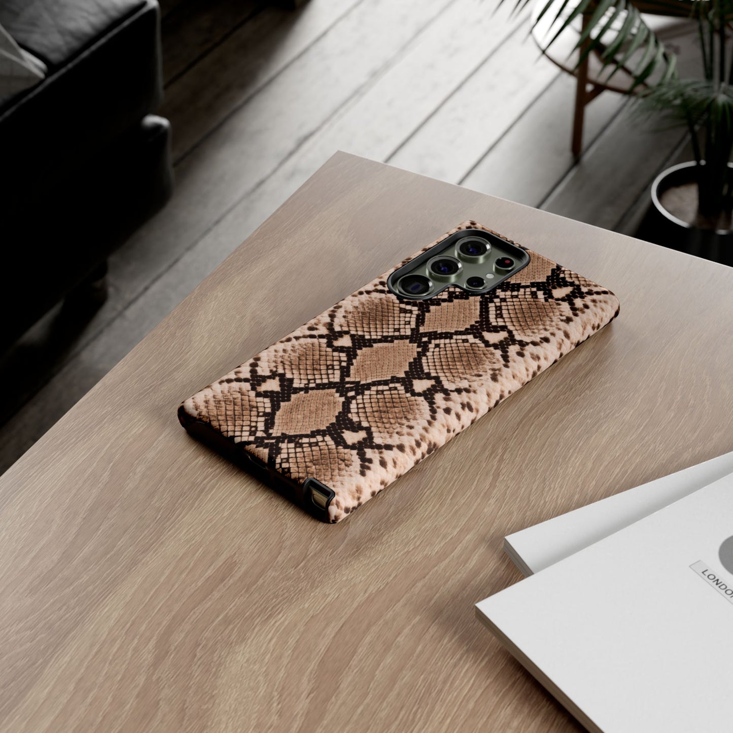 Snake Print Phone Case – Brown Python Pattern Slim Protective Cover for Iphone, Samsung Galaxy and Pixel