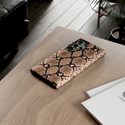 Snake Print Phone Case – Brown Python Pattern Slim Protective Cover for Iphone, Samsung Galaxy and Pixel