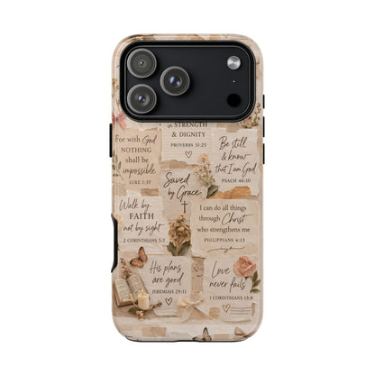Christian Bible Verse Phone Case | Faith Scripture Aesthetic Floral Christian Case