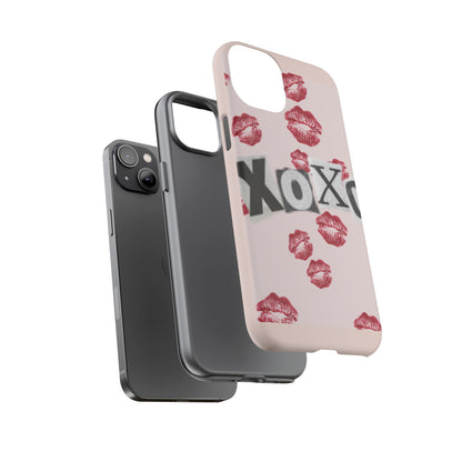 XOXO Kiss Print Phone Case | Coquette Valentine Aesthetic | Cute Pink Lipstick Kiss Tough Case for iPhone & Samsung