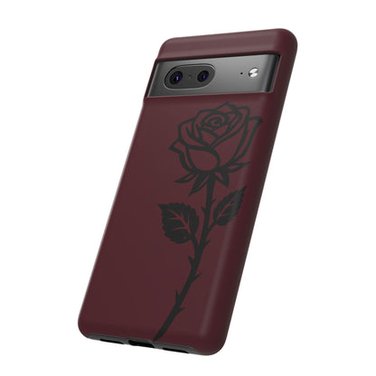 Black Rose Burgundy iPhone Case | Dark Aesthetic Shockproof Protective Cover