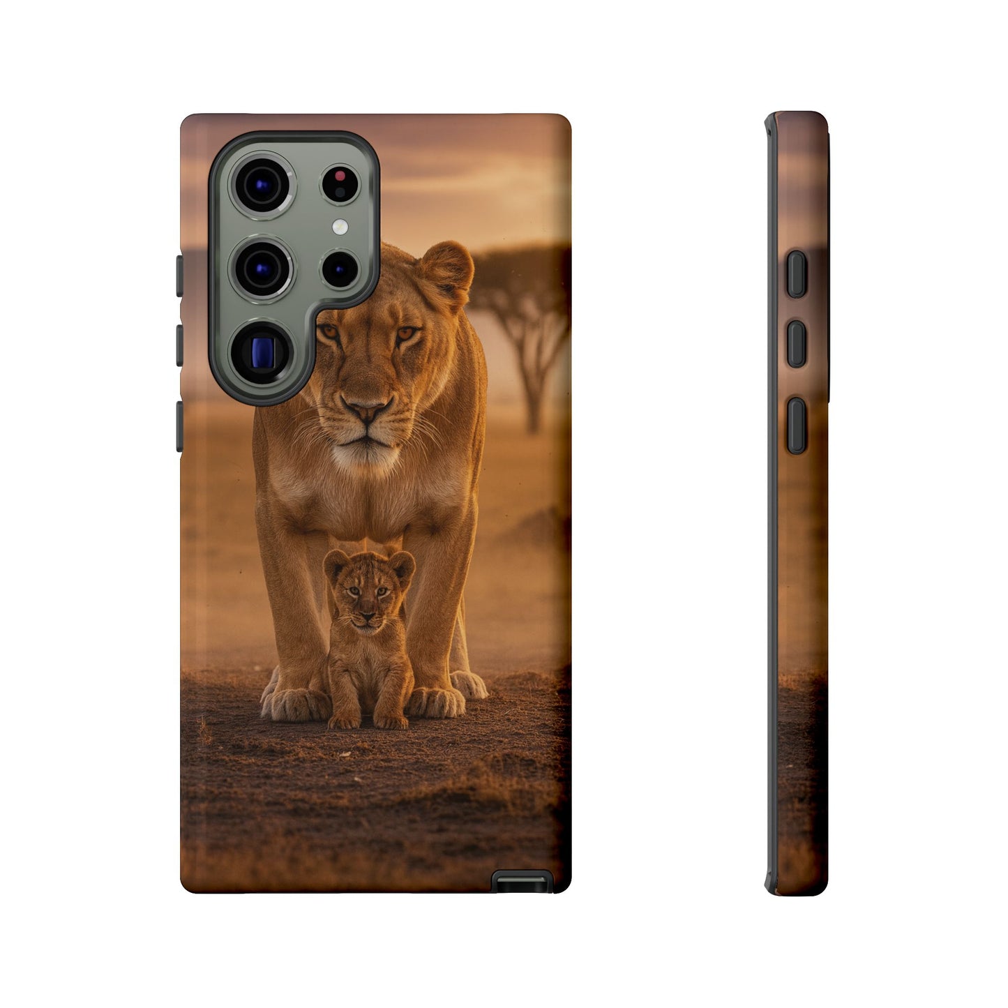 Lioness & Cub Phone Case | Safari Wildlife Tough Case for iPhone & Samsung