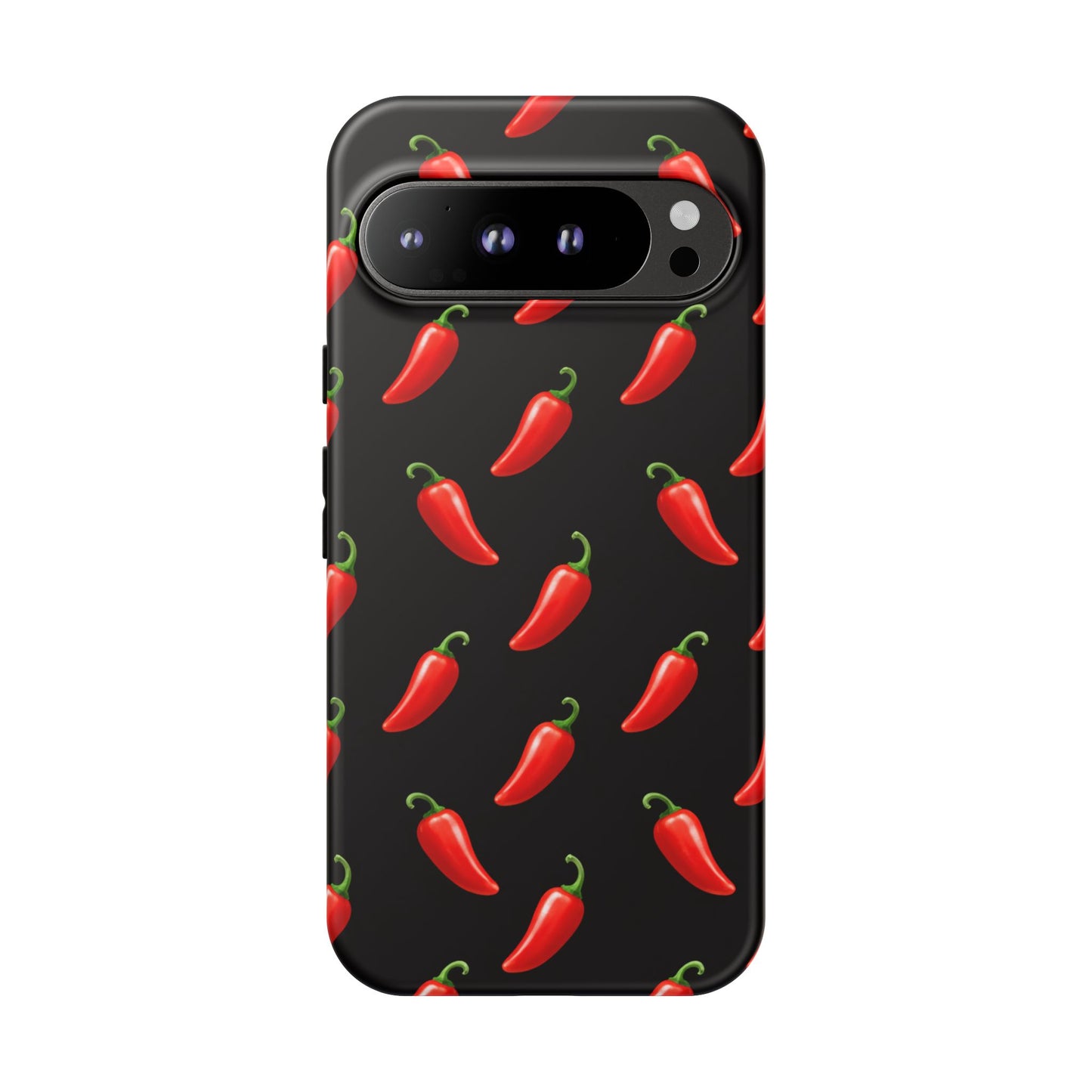 Spicy Chili Pepper Phone Case – Black Cute Hot Pepper Tough Cover for Iphone, Samsung Galaxy and Pixel