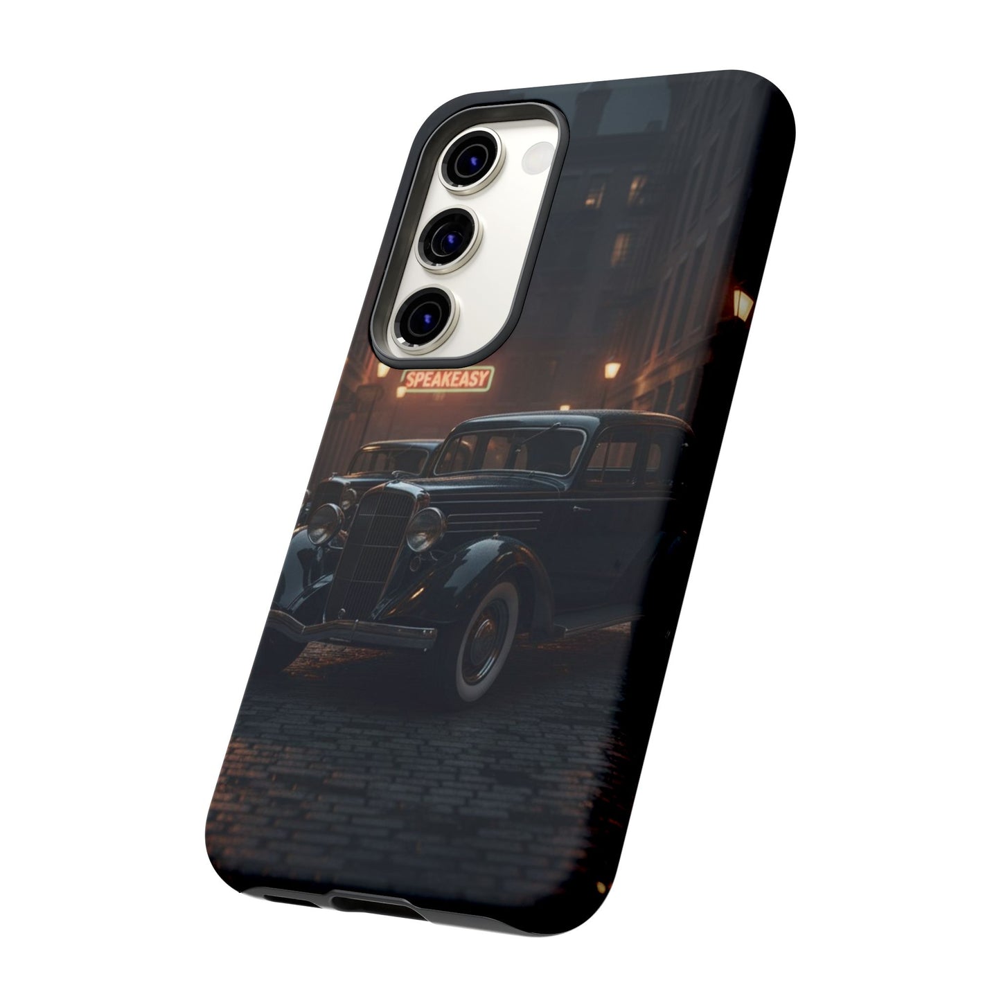 Vintage Classic Car Phone Case | Retro Noir Aesthetic | 1930s Street Scene Tough Case for iPhone & Samsung