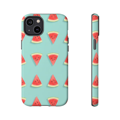 Watermelon Phone Case – Pastel Blue Summer Fruit Tough Case (iPhone, Samsung, Pixel)