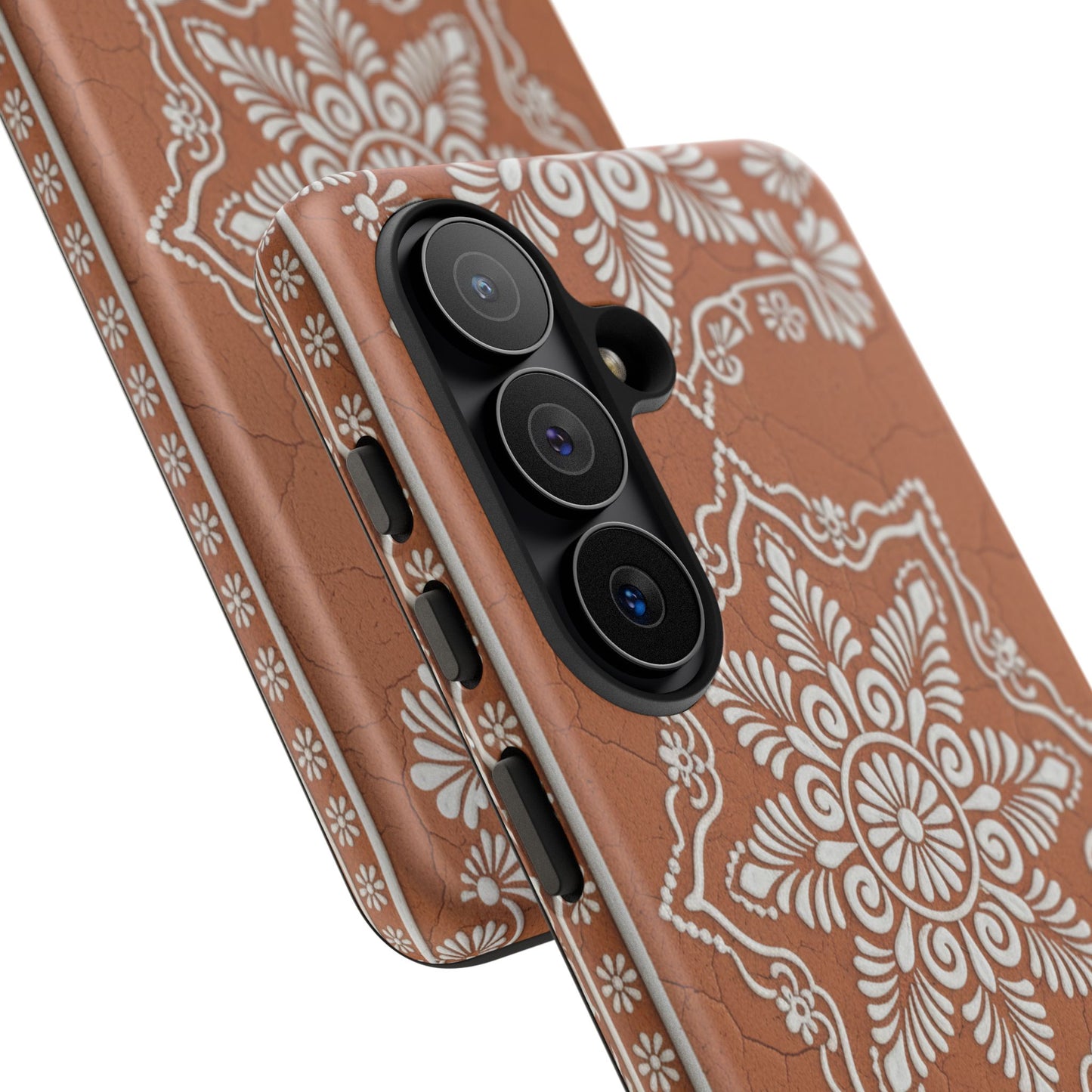 Talavera Terracotta Phone Case | Mexican Floral Pattern iPhone & Samsung Tough Case | Boho Clay Aesthetic Cover