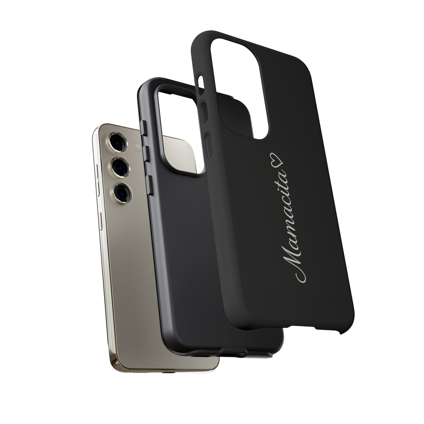 Mamacita Script Phone Case | Minimal Black Tough Case | Sleek Aesthetic Cover
