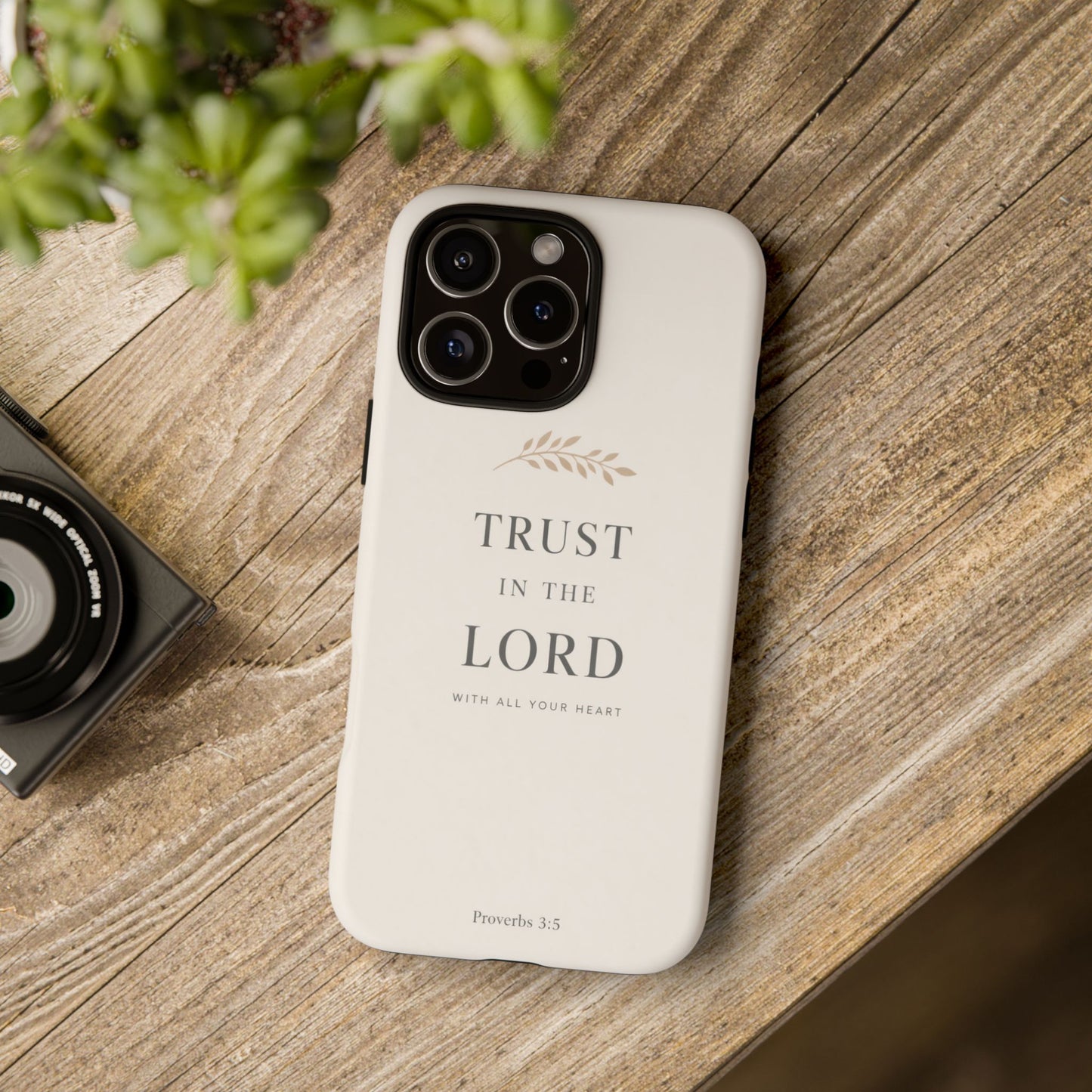 Proverbs 3:5 Christian Phone Case Trust in the Lord Minimalist Faith Cover