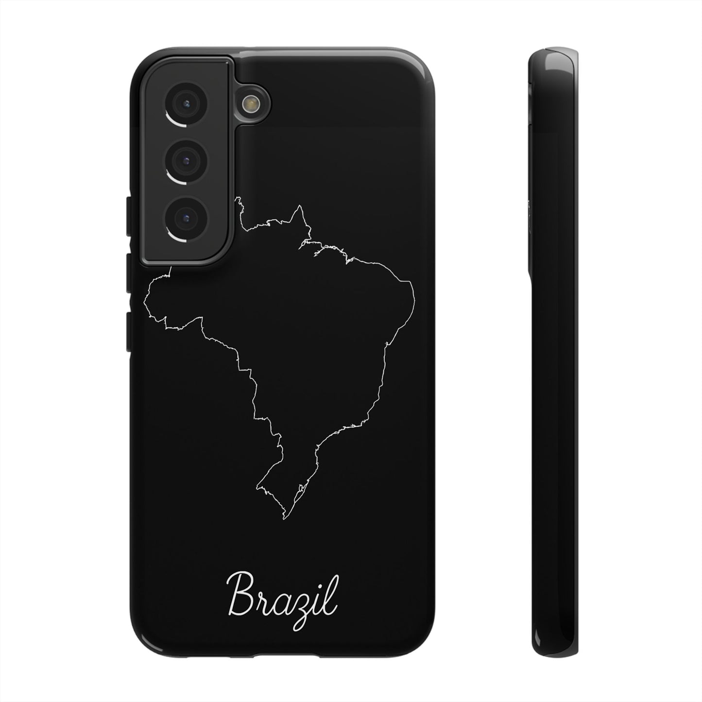 Brazil Outline Phone Case – Minimal Country Map Tough Case (iPhone, Samsung, Pixel)