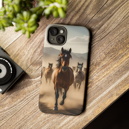 Running Horses Phone Case | Wild Mustang Herd Tough Protective Cover