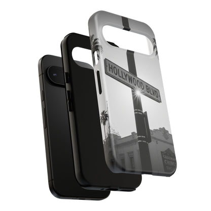 Hollywood Blvd Phone Case | Vintage Los Angeles Street Sign | Black & White LA Aesthetic